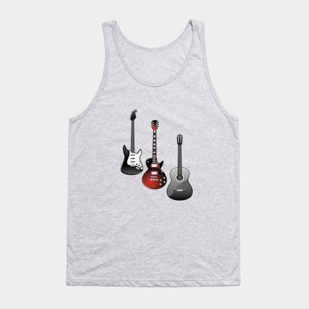 Rock And Roll Guitar Tank Top by tfortwo